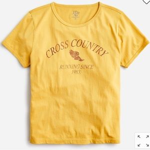J Crew Broken-In Jersey Cross Country Cropped T-Shirt XXL Rich Gold NWT